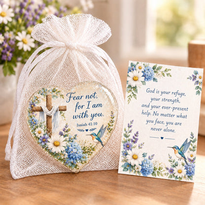 ✝️ Christian Faith Heart Keepsake with Prayer Card & Organza Bag