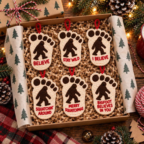 🦶🎄Bigfoot Christmas Footprint Ornaments – A Funny Holiday Keepsake for Sasquatch Fans