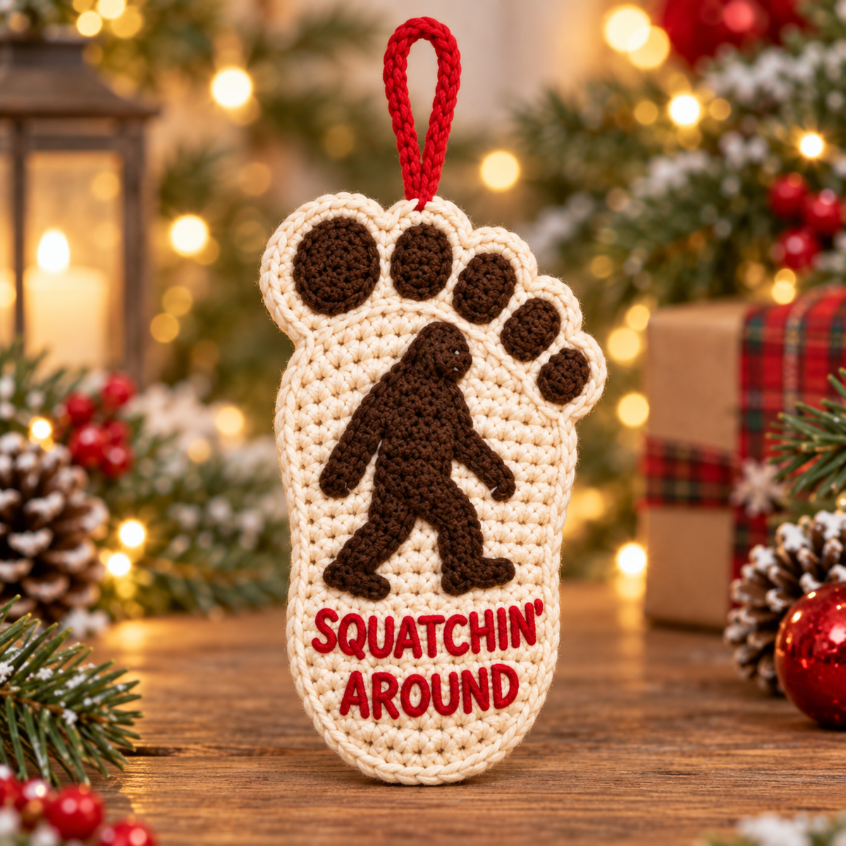 🦶🎄Bigfoot Christmas Footprint Ornaments – A Funny Holiday Keepsake for Sasquatch Fans