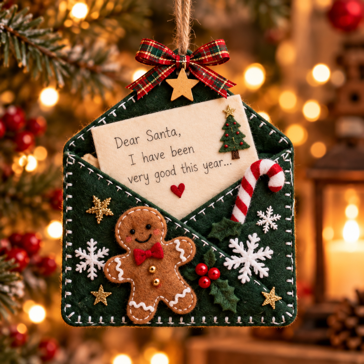 🎄💌Letters to Santa Christmas Envelope Ornaments – Festive Holiday Wish List Decorations