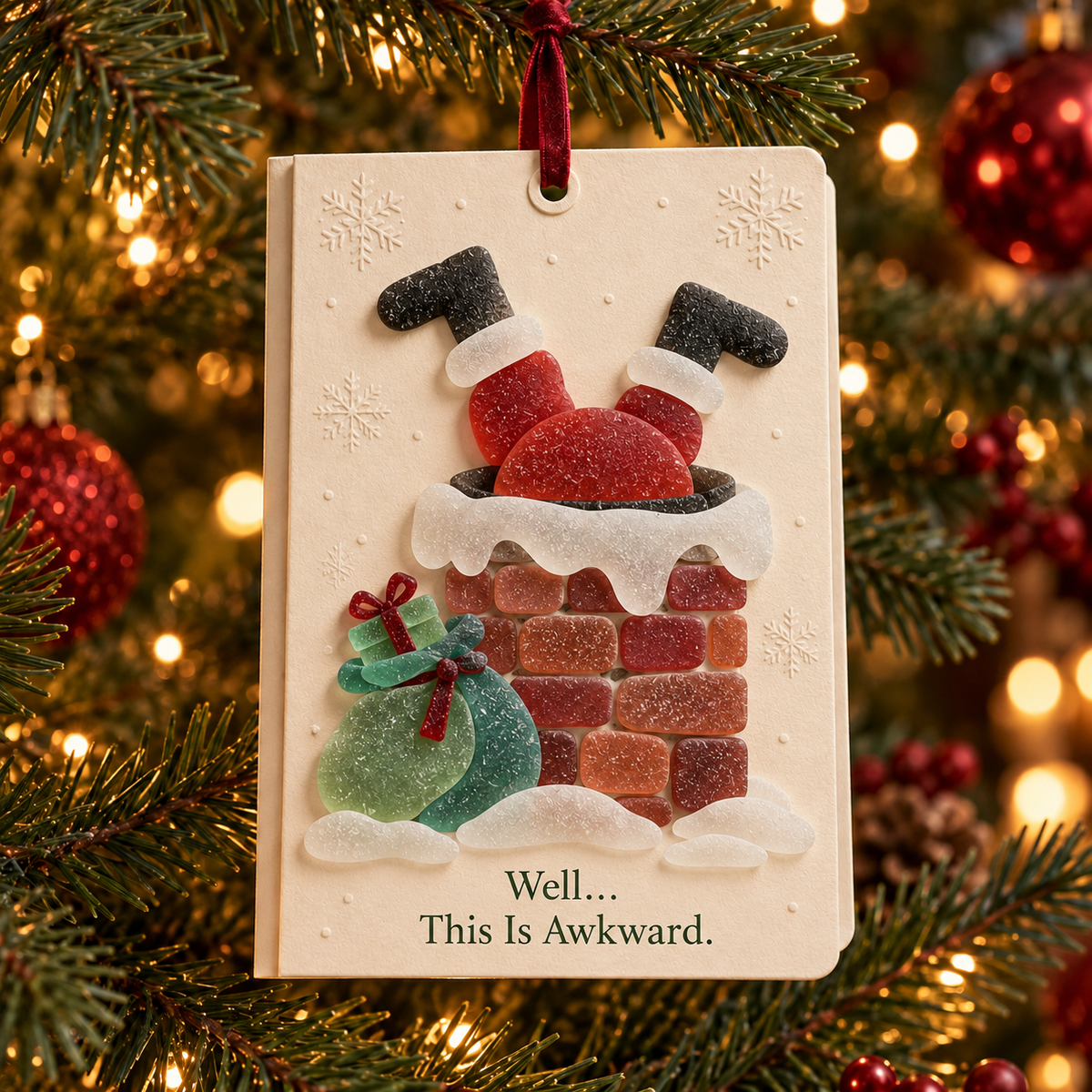 🎄 Funny Christmas Hanging Card Ornament – 6 Designs Foldable Greeting Card ✨❤️