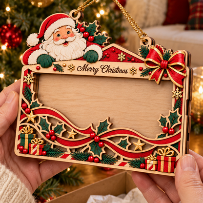 🎄 Wooden Christmas Cash Gift Holder Ornament