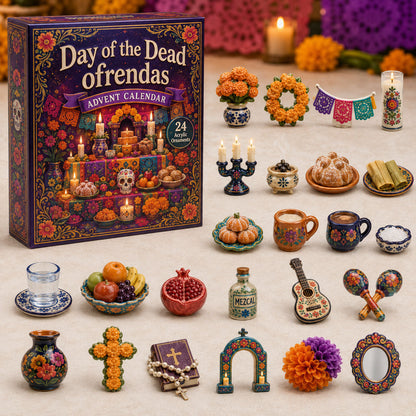 Day of the Dead Ofrendas Advent Calendar 2026 - 24-Day Festive Countdown, Acrylic Charms Blind Box