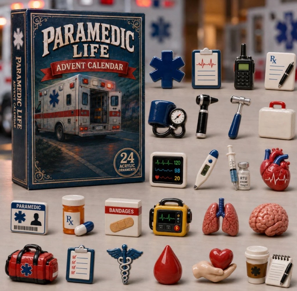 Paramedic Life Saver Advent Calendar 2026 - 24-Day Festive Countdown, Acrylic Charms Blind Box