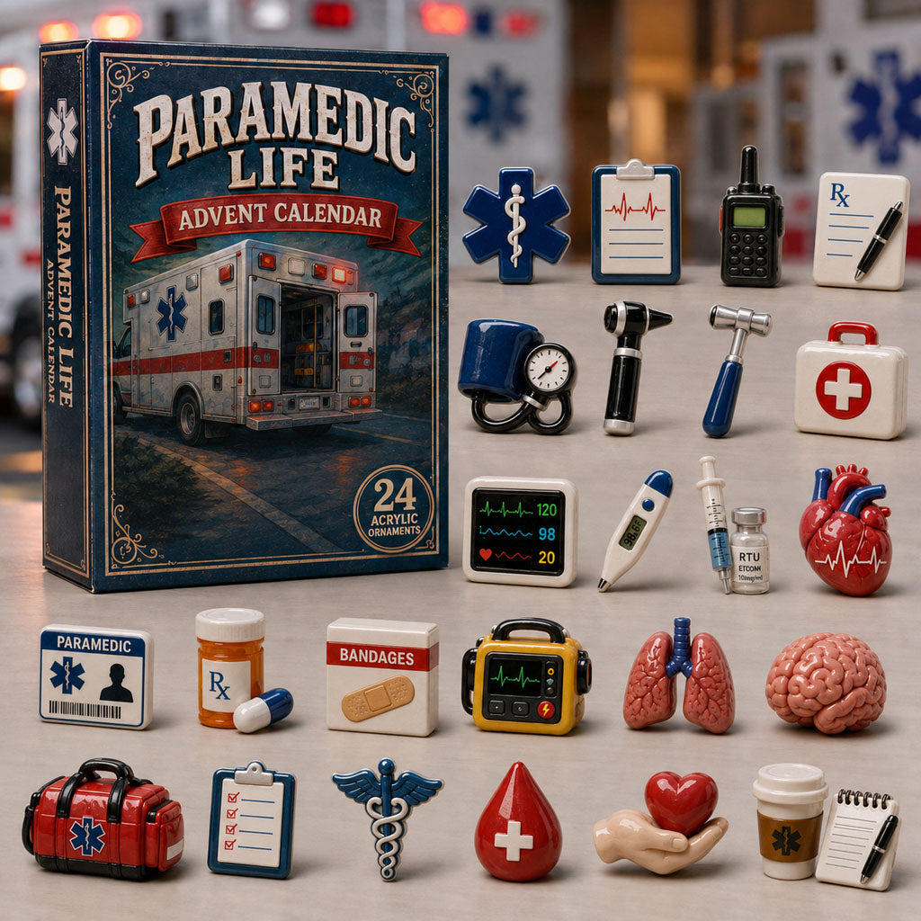 Paramedic Life Saver Advent Calendar 2026 - 24-Day Festive Countdown, Acrylic Charms Blind Box