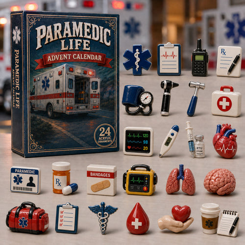 Paramedic Life Saver Advent Calendar 2026 - 24-Day Festive Countdown, Acrylic Charms Blind Box