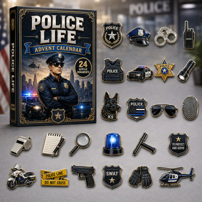 Police Life Hero Advent Calendar 2026 - 24-Day Festive Countdown, Acrylic Charms Blind Box