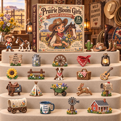 Prairie Bloom Girls Advent Calendar 2026 - 24-Day Festive Countdown, Acrylic Charms Blind Box