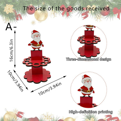 Christmas Tabletop Wooden Money Holder 🎁 Santa Snowman Christmas Tree Cash Roll Display Rack, Funny Christmas Gift for Family Friends