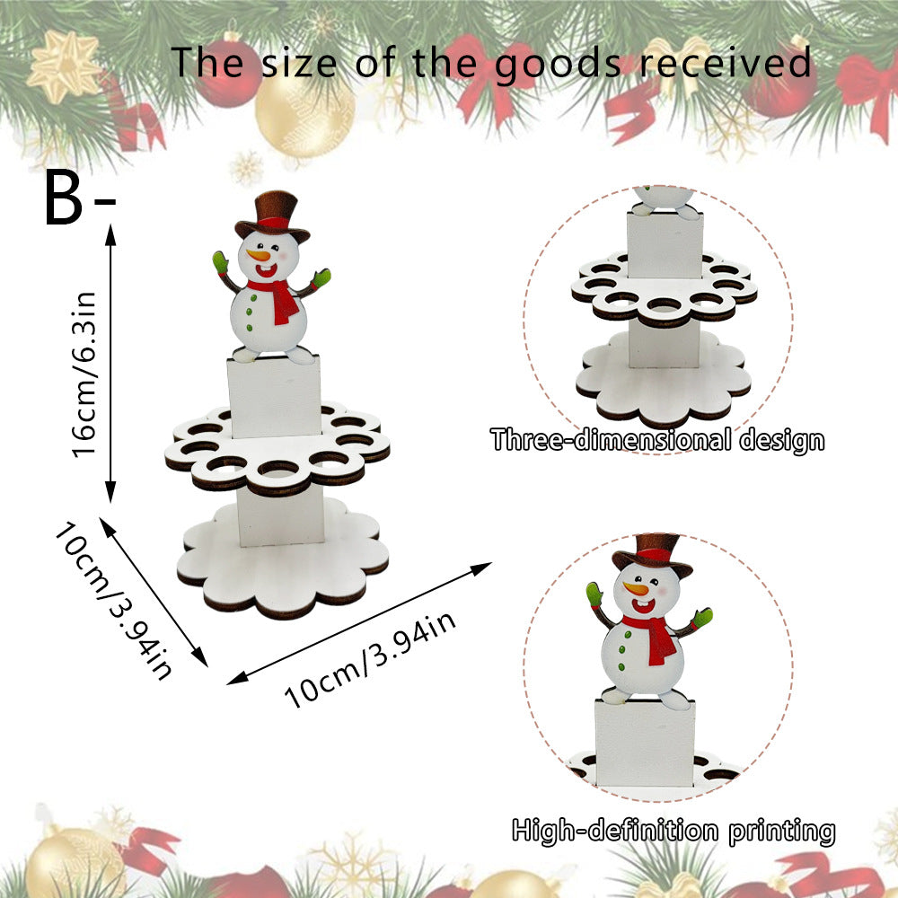 Christmas Tabletop Wooden Money Holder 🎁 Santa Snowman Christmas Tree Cash Roll Display Rack, Funny Christmas Gift for Family Friends