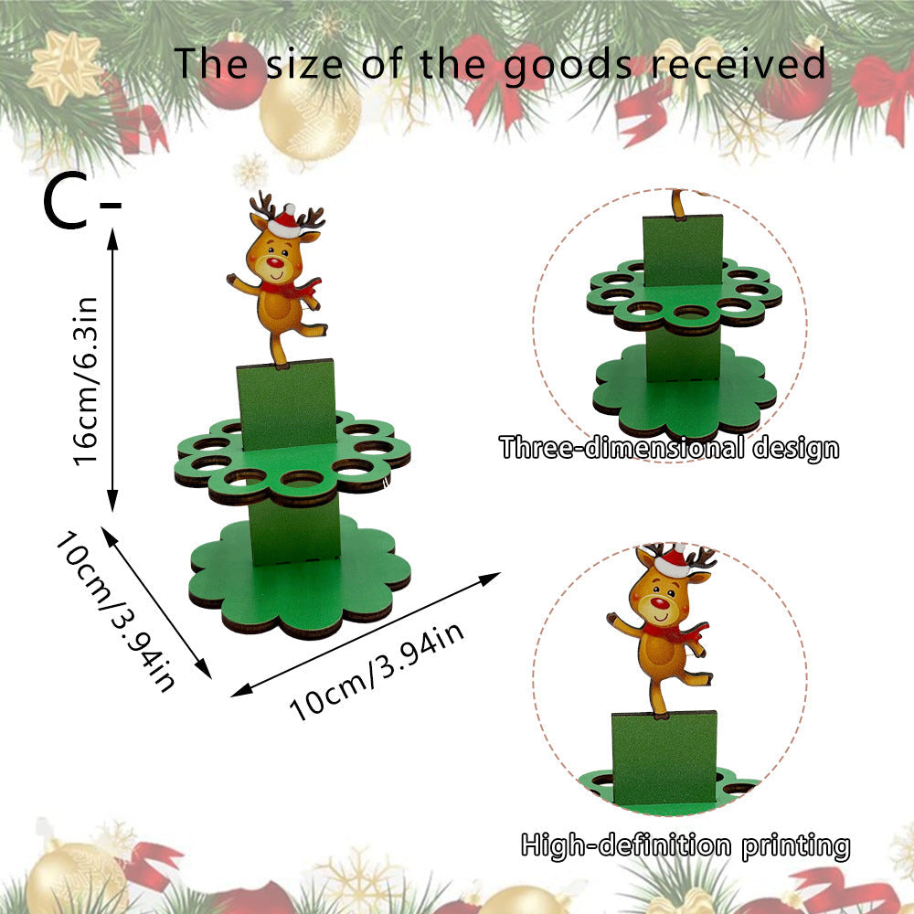 Christmas Tabletop Wooden Money Holder 🎁 Santa Snowman Christmas Tree Cash Roll Display Rack, Funny Christmas Gift for Family Friends