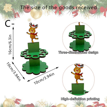 Christmas Tabletop Wooden Money Holder 🎁 Santa Snowman Christmas Tree Cash Roll Display Rack, Funny Christmas Gift for Family Friends
