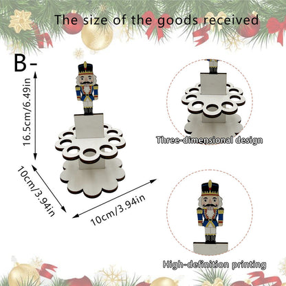 Christmas Tabletop Wooden Money Holder 🎁 Santa Snowman Christmas Tree Cash Roll Display Rack, Funny Christmas Gift for Family Friends