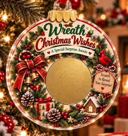 Scratch Surprise Christmas Ornament – Write Your Own Message & Reveal the Surprise 🎁