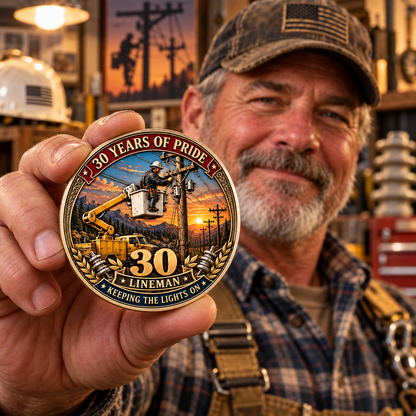 ⚡ Lineman 30 Years of Pride Commemorative Challenge Coin