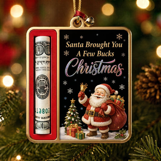 🎄🎄 Christmas Money Holder Ornament – "A Few Bucks From Santa" Cash Gift Card 💰✨