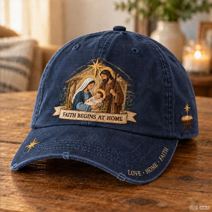✝️ ✝️Holy Family Faith Begins At Home Baseball Cap