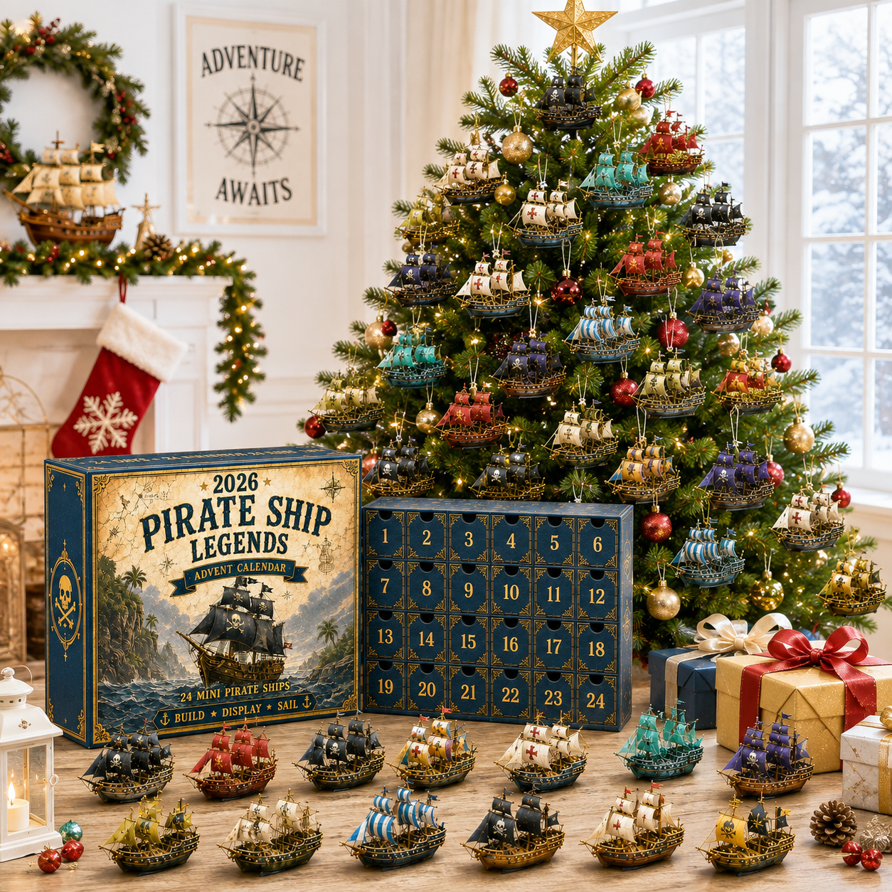 ⏳ Last Day 49% OFF – 🏴‍☠️⛵ Pirate Ship Legends Advent Calendar 2026 | 24 Days of High-Seas Adventure with 24 Unique Mini Pirate Ships 🎄🎁