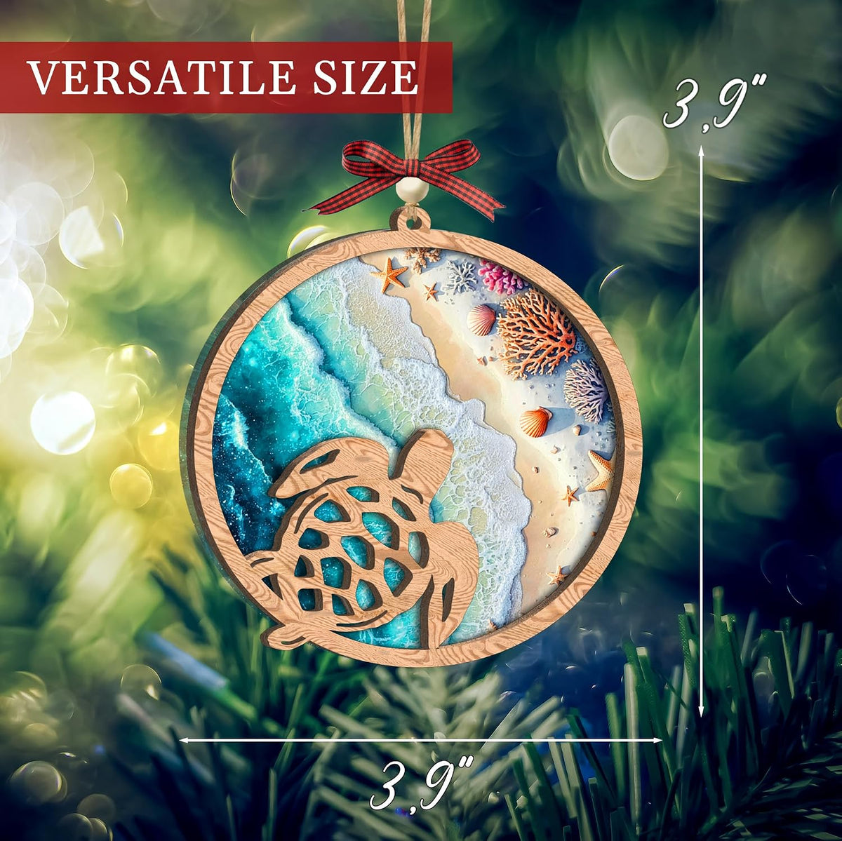 Sea Turtle Hanging Ornament – Coastal Ocean Decor & Meaningful Gift for Turtle Lovers