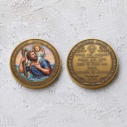 🔥Saint Christopher Protection Challenge Coin