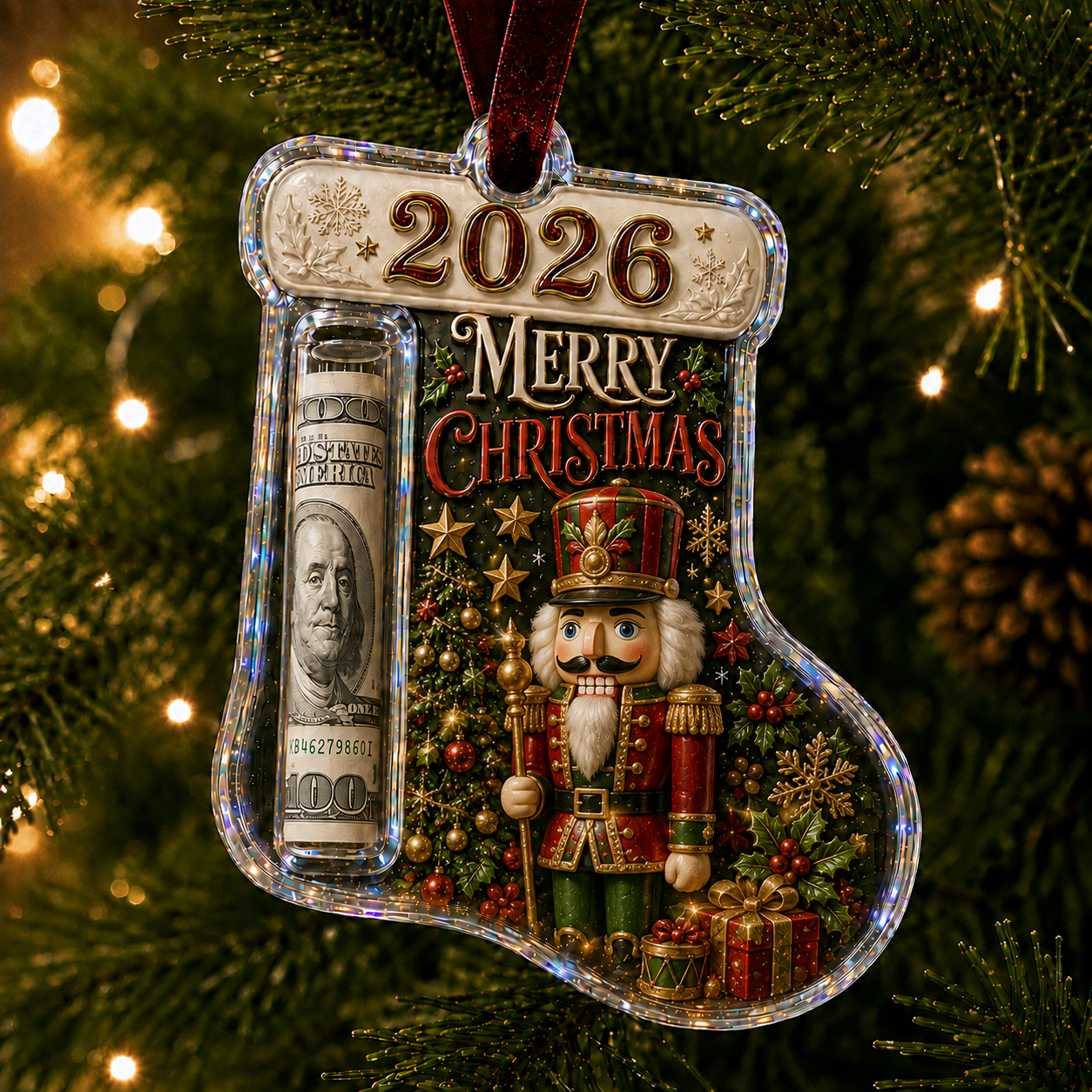 🎅 2026 Christmas Gift 50% Off--Cash Clip Christmas Tree Ornament – Novelty Holiday Money Gift Clip | 9 Festive Styles