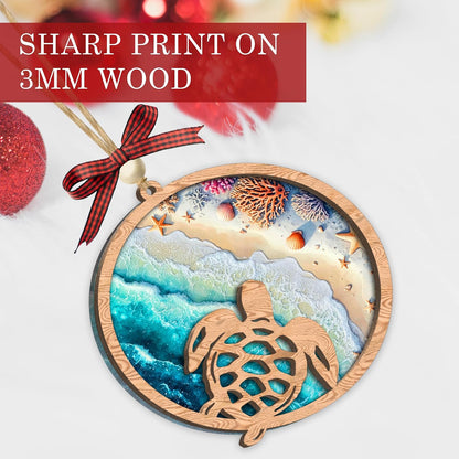 Sea Turtle Hanging Ornament – Coastal Ocean Decor & Meaningful Gift for Turtle Lovers