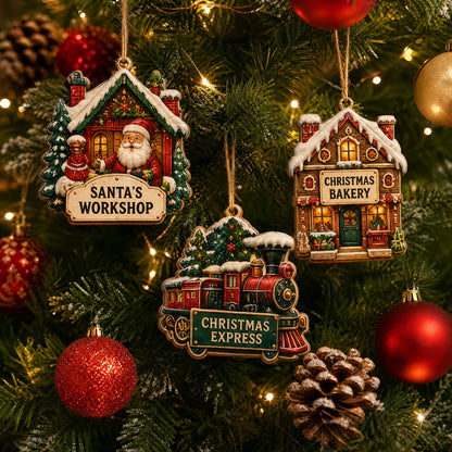 12 Days of Christmas Memories Keepsake Ornament Set – 12 Unique Wooden Christmas Tree Ornaments in Gift Box