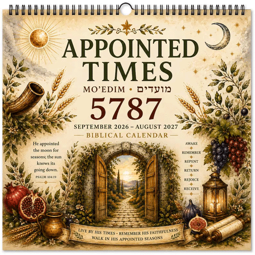 📅Biblical Hebrew Calendar 2026-2027 Appointed Times Wall Calendar | Feast Days, Hebrew Dates and Shabbat