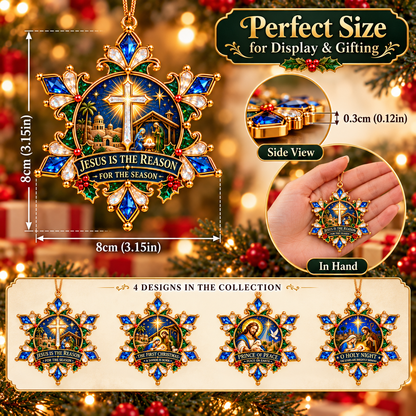 ✝️ Jesus Christmas Snowflake Ornaments