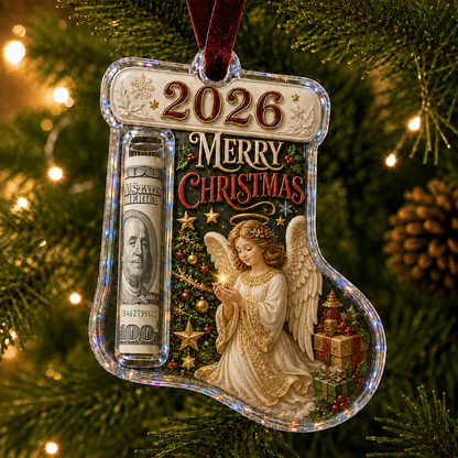 🎅 Cash Clip Christmas Tree Ornament – Novelty Holiday Money Gift Clip