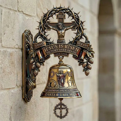 ✝️ Easter Jesus Cross Commemorative Wall Bell – A Sacred Keepsake of Faith