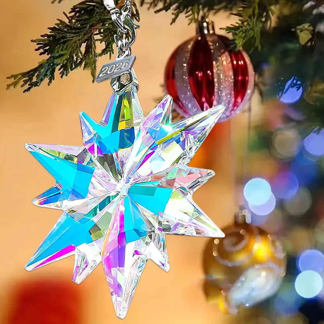 2026 Crystal Snowflake Christmas Ornament – Sparkling Holiday Tree Decoration