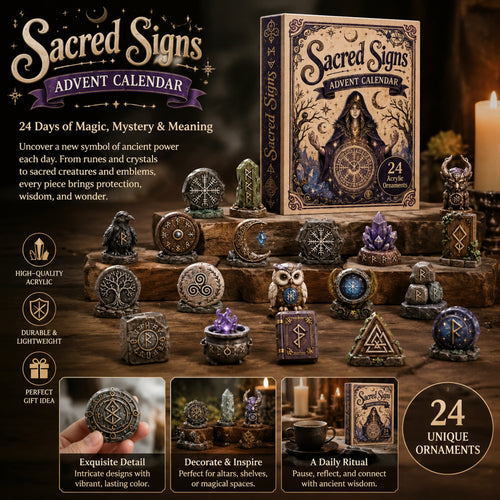 Wiccan Sacred Signs Advent Calendar 2026 - 24-Day Festive Countdown, Acrylic Charms Blind Box