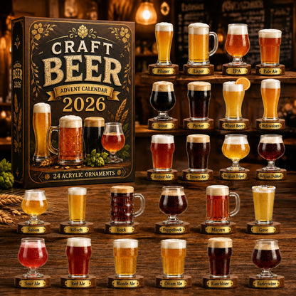 Craft Beer Advent Calendar 2026 - 24-Day Festive Countdown, Acrylic Charms Blind Box