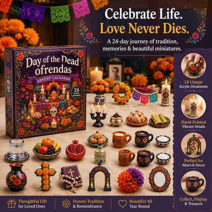Day of the Dead Ofrendas Advent Calendar 2026 - 24-Day Festive Countdown, Acrylic Charms Blind Box