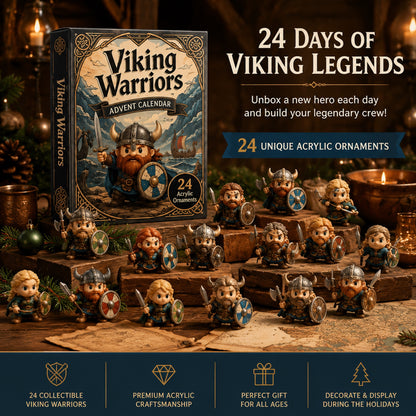Viking Warriors Advent Calendar 2026 - 24-Day Festive Countdown, Acrylic Charms Blind Box