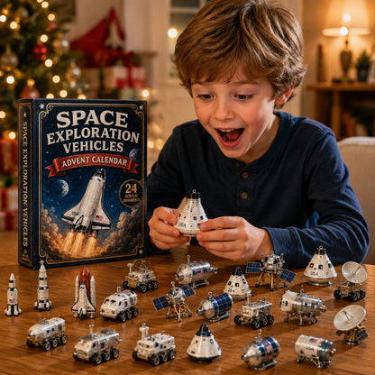 Space Exploration Vehicles Advent Calendar 2026 - 24-Day Festive Countdown, Acrylic Charms Blind Box