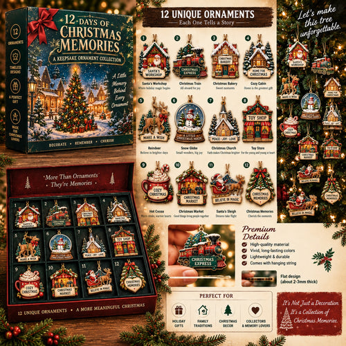 🎄12‑Day Christmas Memories Ornament Set ✨A Story Behind Every Ornament
