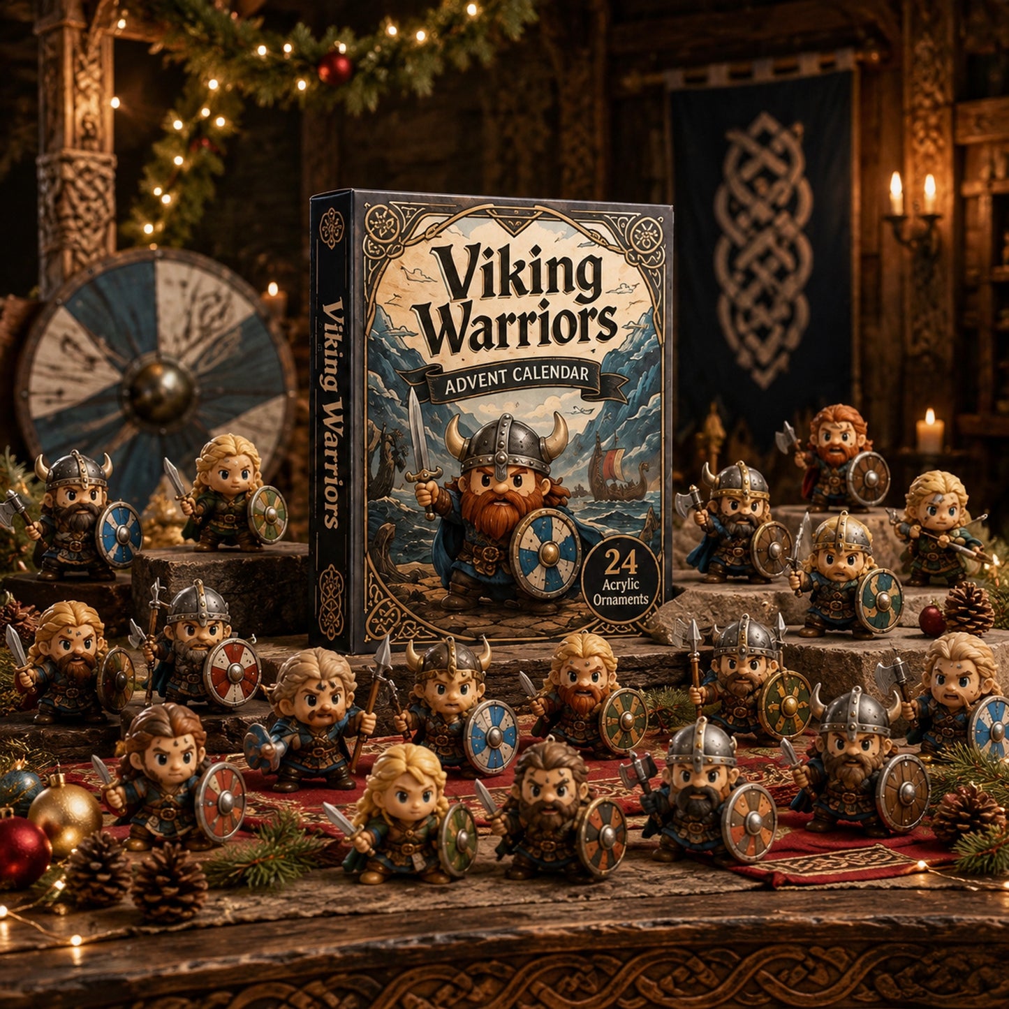 Viking Warriors Advent Calendar 2026 - 24-Day Festive Countdown, Acrylic Charms Blind Box