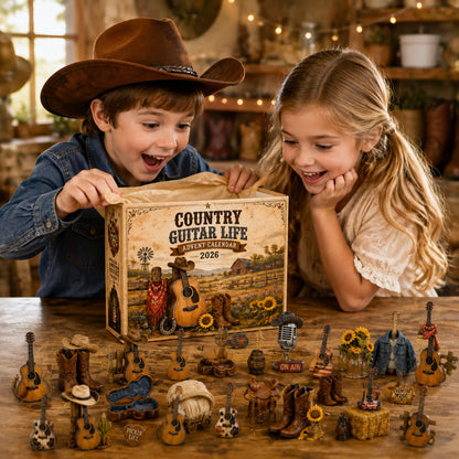 Country Guitar Life Advent Calendar 2026 - 24-Day Festive Countdown, Acrylic Charms Blind Box