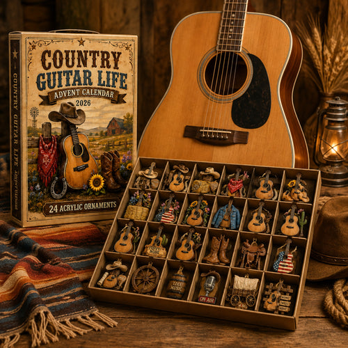 Country Guitar Life Advent Calendar 2026 - 24-Day Festive Countdown, Acrylic Charms Blind Box