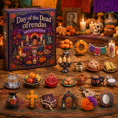 Day of the Dead Ofrendas Advent Calendar 2026 - 24-Day Festive Countdown, Acrylic Charms Blind Box