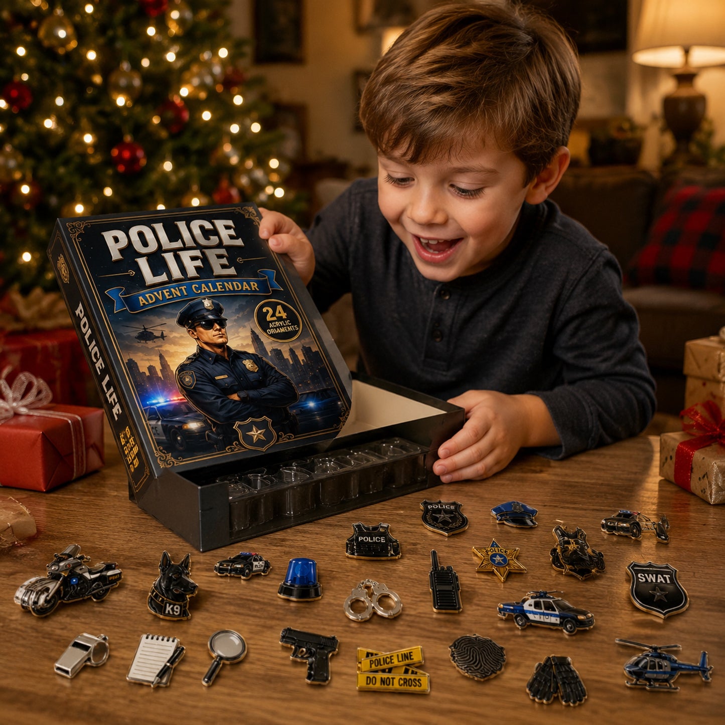 Police Life Hero Advent Calendar 2026 - 24-Day Festive Countdown, Acrylic Charms Blind Box