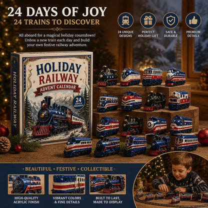 Holiday Railway Advent Calendar 2026 - 24-Day Festive Countdown, Acrylic Charms Blind Box