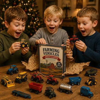 Farming Vehicles World Advent Calendar 2026 - 24-Day Festive Countdown, Acrylic Charms Blind Box