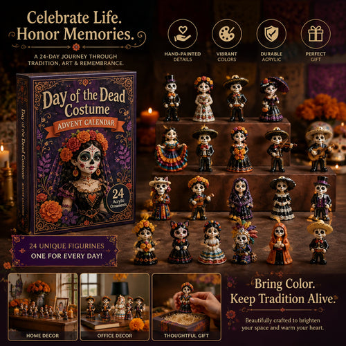 Day of the Dead Costume Advent Calendar 2026 - 24-Day Festive Countdown, Acrylic Charms Blind Box
