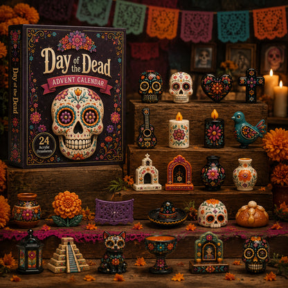 Day of the Dead Advent Calendar 2026 - 24-Day Festive Countdown, Acrylic Charms Blind Box