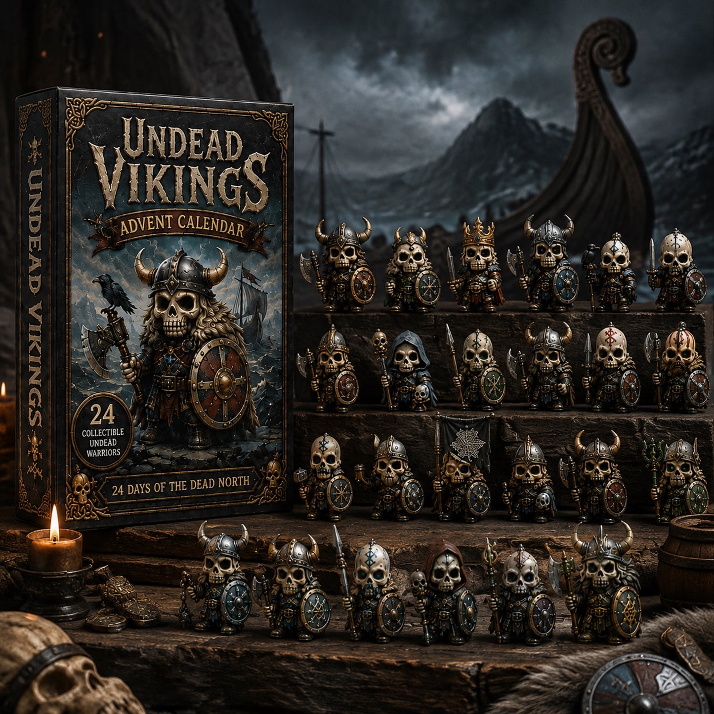 Undead Vikings Advent Calendar 2026 - 24-Day Festive Countdown, Acrylic Charms Blind Box