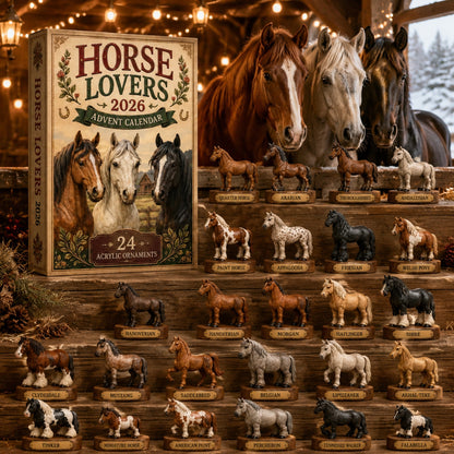 Horse Lovers Advent Calendar 2026 - 24-Day Festive Countdown, Acrylic Charms Blind Box