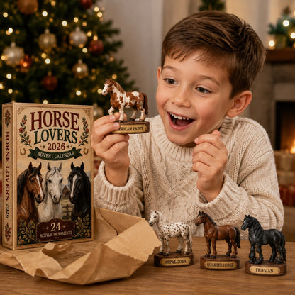 Horse Lovers Advent Calendar 2026 - 24-Day Festive Countdown, Acrylic Charms Blind Box